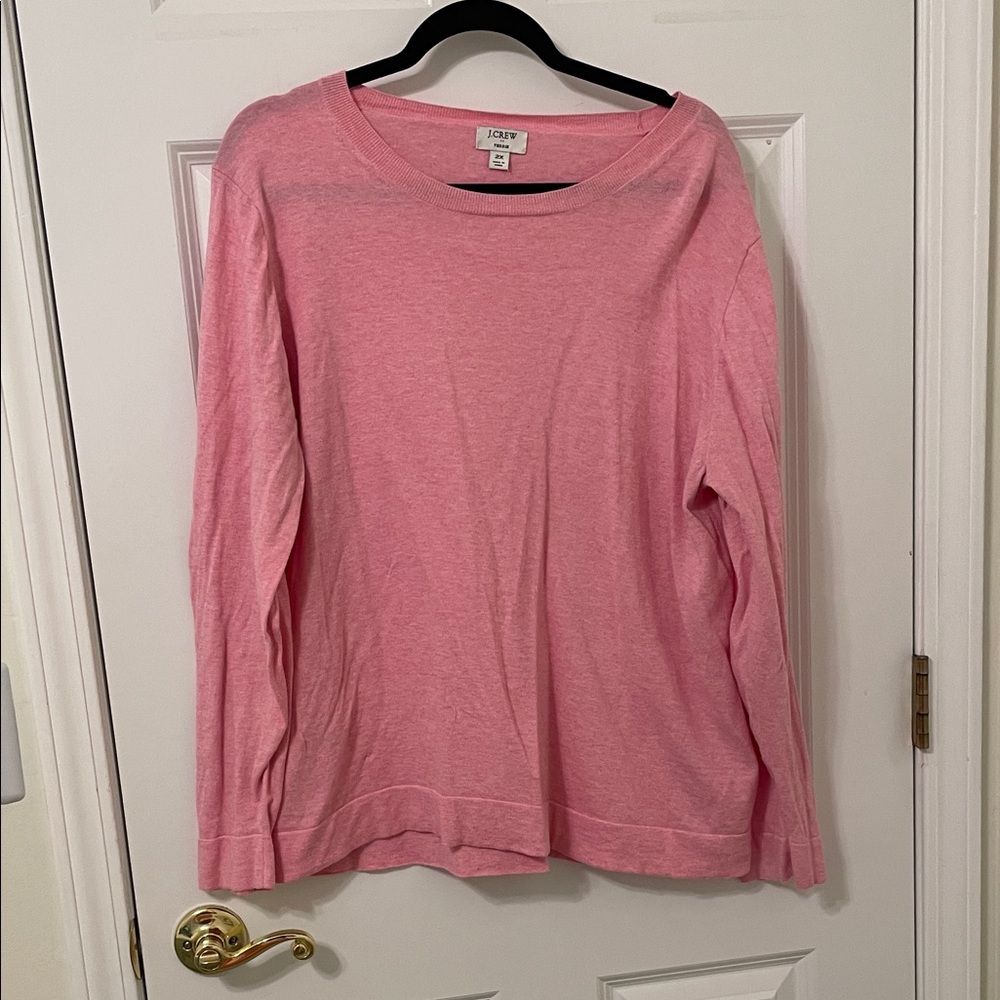 J. Crew Soft Pink Teddie Sweater 2X